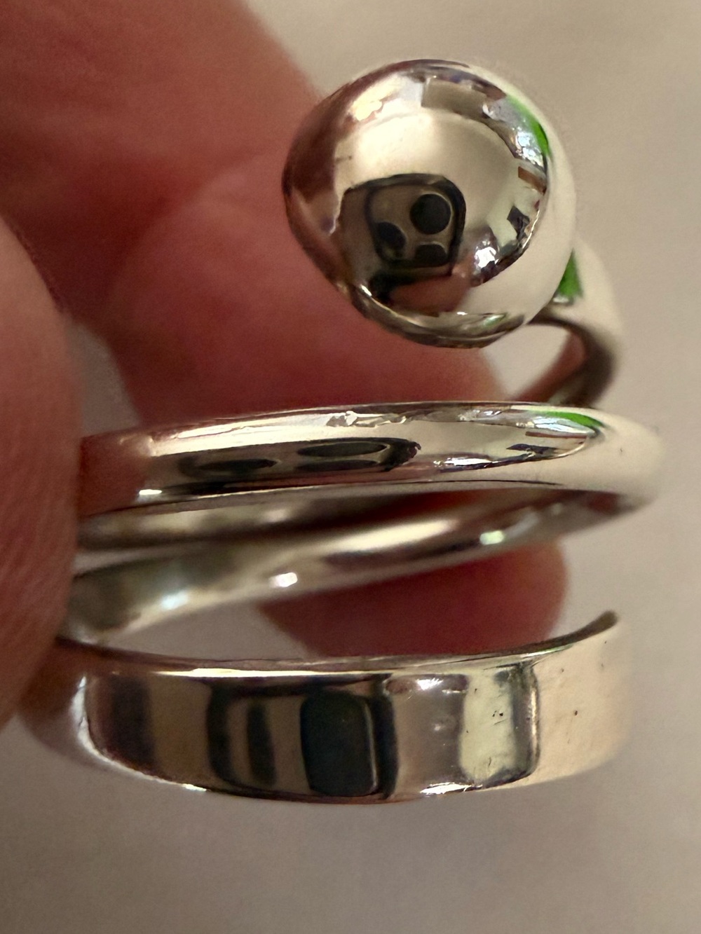 Like New (Worn Once) Adjustable Sterling Silver 3-Spiral Wrap Ring - Picture 2 of 5